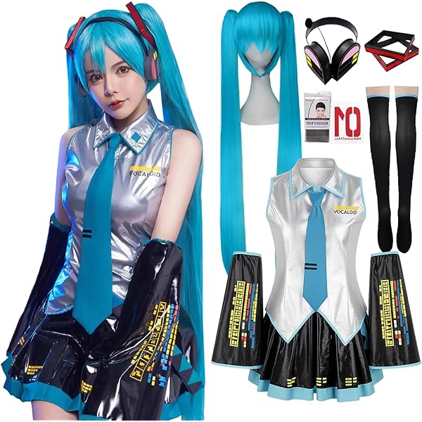 Amazon.co.jp: [AHCY] 初音ミク コスプレ衣装 ウィッグ付き MIKU